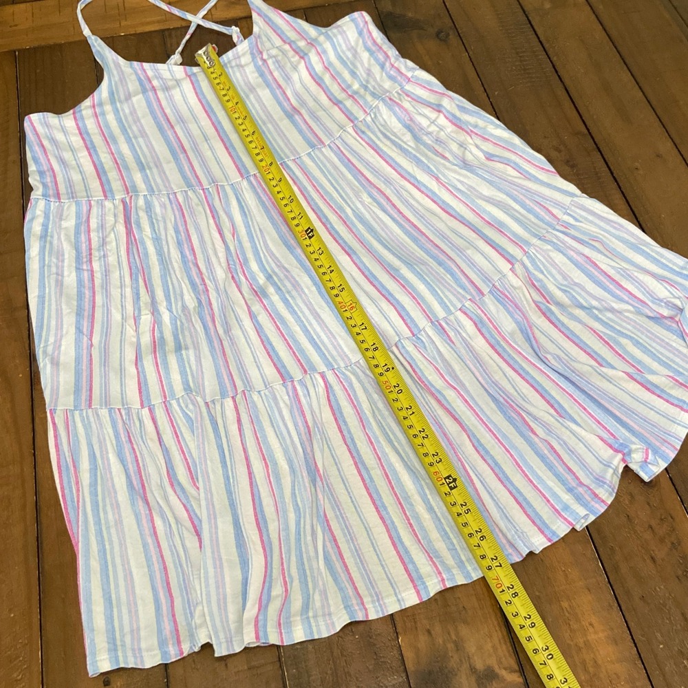 Tommy Bahama Womens Blue Pink Striped Tiered Mini Dress Cover Up TW32611 Medium - Picture 8 of 8